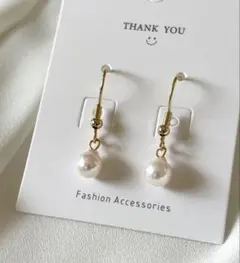 あこや真珠 6mm フックピアス 本真珠 揺れる 一粒 シンプル 上品 春アクセ