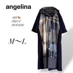 新品タグ付き アートプリント フーディワンピース M〜L angelina