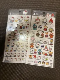 ハローキティ 4サイズステッカー　シールセット 2枚　サンリオ集合