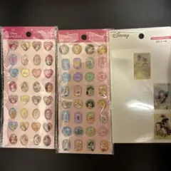 Disney プリンセス ストーンシール 2枚、3Dシールおすそわけ