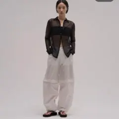 ENOF open knee nylon pants ホワイト Mのサムネイル