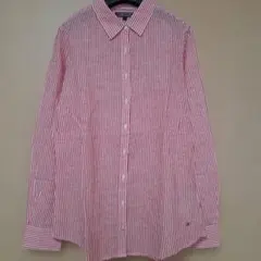 TOMMY HILFIGER 麻リネンコットン長袖シャツ　ストライプ