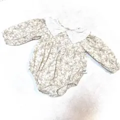 jennybébé 花柄ロンパース クリームピンク　レース襟