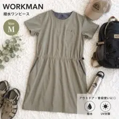 ワークマン WORKMAN 撥水ワンピース 膝丈 半袖 アウトドア フェス 水遊のサムネイル