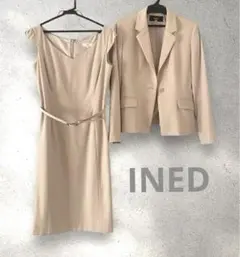 INED イネド　セットアップ　ジャケット　ワンピース　ピンクベージュ