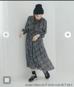 花柄ワンピース 長袖