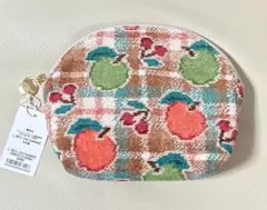 新品　未使用フェイラー　シェル型ポーチMレトロフルーツチェック