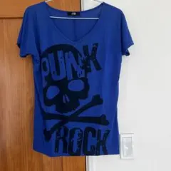 LOVE JUNKIE 半袖 Tシャツ ブルー スカル柄のサムネイル