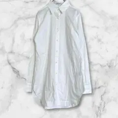 【美品】モガ　長袖シャツ　ホワイト　L 大きめ　オフィス　シンプル　綿100%