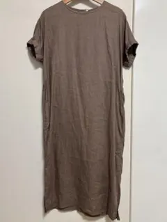 【A DAY IN THE LIFE 】リネン ロングワンピース ブラウン