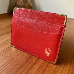 ROLEX ロレックス 本革 グリーンレザー ギャランティ カードケース 美