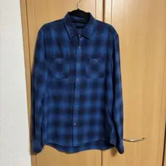 【Lサイズ】ナノユニバース　チェック柄 長袖ネルシャツ