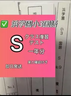 浜学園 小3 国語 復習テスト Sクラス No.01～42 2026年最新】浜学園 小3 復習テストの人気アイテム - メルカリ