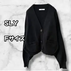 N0362　Vネックニットカーディガン　ダメージ加工　ブラック　FREE