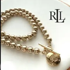 【美品】RALPH LAUREN RLL ゴールド ボールチェーン ネックレス