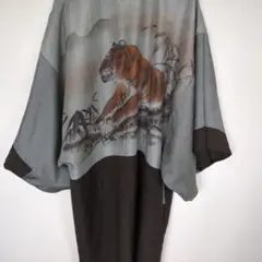 大正時代の逸品　本場大島紬メンズ羽織虎柄「裏勝り」 ヴィンテージ和装