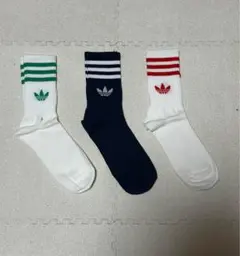 adidas ストライプソックス 3足セット25-27cm