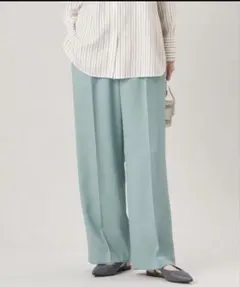 自由区 リネンライクシンセティックワイドストレートパンツ ICB 23区