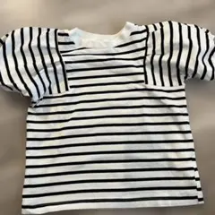 pairMANON パフスリーブ Tシャツ 白黒ボーダー