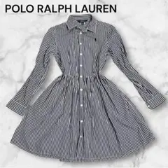 POLO RALPH LAUREN ストライプ長袖ワンピース 16サイズ