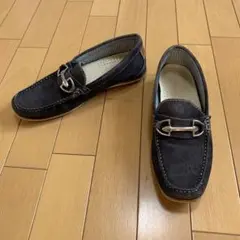 stefanorossi スエード ビットローファー ネイビー