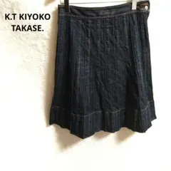 K.T KIYOKO TAKASE.デニム フレアスカート ひざ丈 インディゴのサムネイル