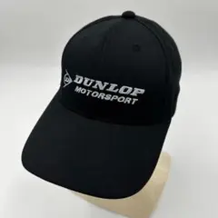 希少品【DUNLOP MOTORSPORT】刺繍ロゴ入り キャップ 帽子 黒 F