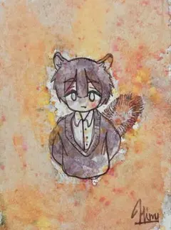 手描き水彩イラスト 原画 水彩画 オリジナル