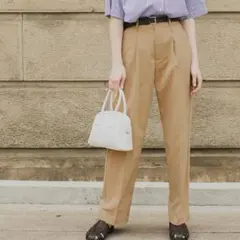 BONLECILL ボンルシール　センタープレスタックチノパンツ ベージュ