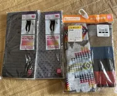 ユニクロヒートテックタイツ2枚 しまむらレギンス2枚組 セット