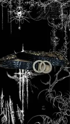 黒 クロコダイル風 ベルト ストーン付き