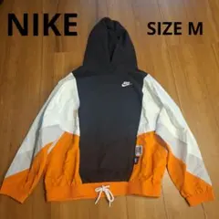 NIKE 　ナイキ　スウッシュ刺繍　ナイロンジャケット　パーカー　フーディー　M