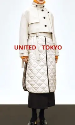UNITED TOKYO ミクスチャーキルティングコート アイボリー系ベージュのサムネイル