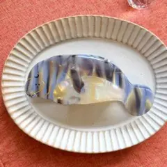 マナティー ヘアクリップ/オーロラ乳白 × ブルーマーブル【A-012】