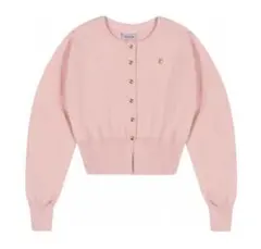 Rolarolaピンク ニットカーディガン ゴールドボタン