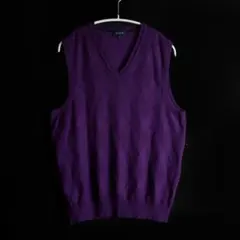 TAKAQ タカキュー ニットベスト アーガイル LL(XL) 紫