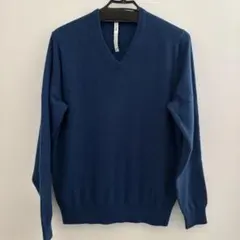 【美品】お値下げ中！UNIQLO カシミヤセーター　Ｖネック　ブルー