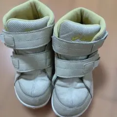 ASICS ハイカットスニーカー 18.5cm ベージュ