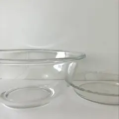 【iwaki】イワキ 耐熱ガラス 2点まとめ売り ボウル & ふち飾り皿のサムネイル