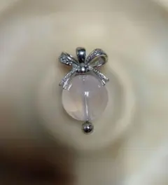 ローズクォーツ リボンチャーム 玉の付け替え可能