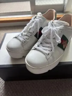 良品 GUCCI グッチ スニーカー シェリーライン エース 蜂 431942 