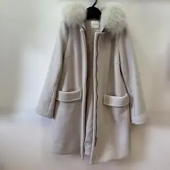 REDYAZEL ファー付きロングコート ベージュ