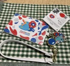 完売品★ミャクミャク× イコちゃん　合皮リール付きパスケース　関西万博限定販売