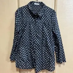 古着　水玉長袖シャツ　vintage