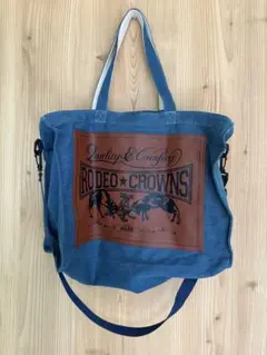 RODEO CROWNS 2wayトートバッグ デニムブルー