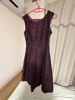 【セール中】INFINE ノースリーブドレス パープル レース サイズ9