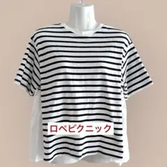 ロペピクニック ドッキングカットソーTシャツ ボーダー 切替 ギャザー 38 Mのサムネイル