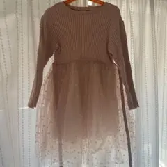 ワンピース ピンク チュールスカート フォーマル 110 120 卒園式 入学式