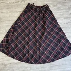 チェック フレアスカート