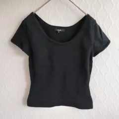 ✨エムプルミエ✨M-PREMIER 半袖カットソートップス【38】黒 綿100%